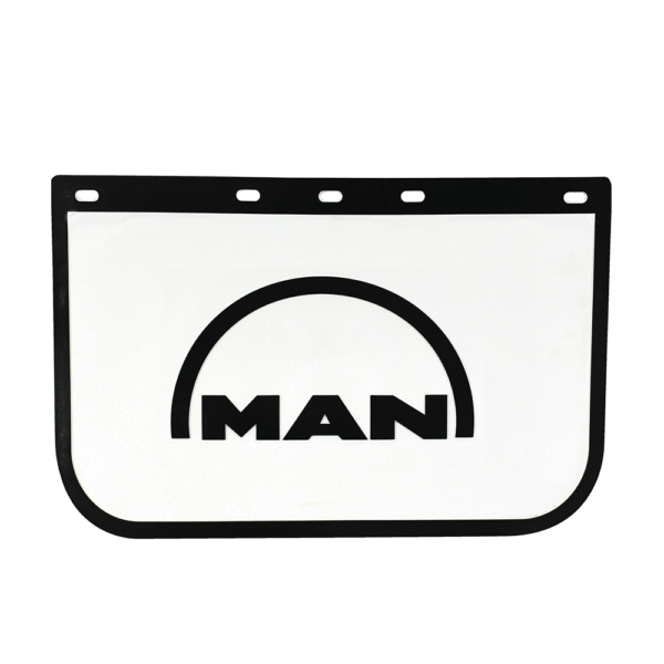 Mudflap white MAN Logo 14 x 22
